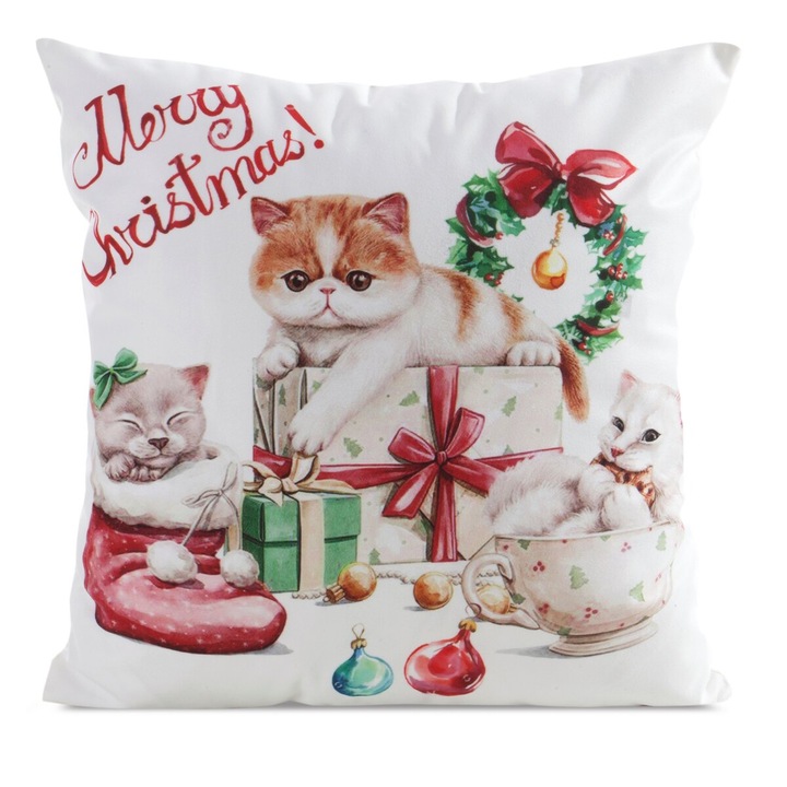 Karácsonyi mintás párnahuzat CHP197 45 x 45 Eurofirany fehér