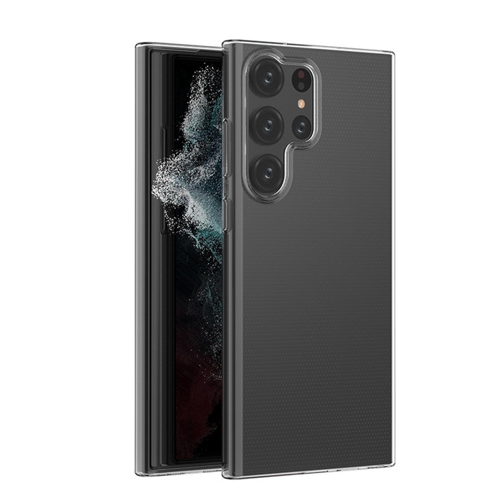 Калъф Ultra Clear, съвместим със Samsung Galaxy S23 Ultra, прозрачен