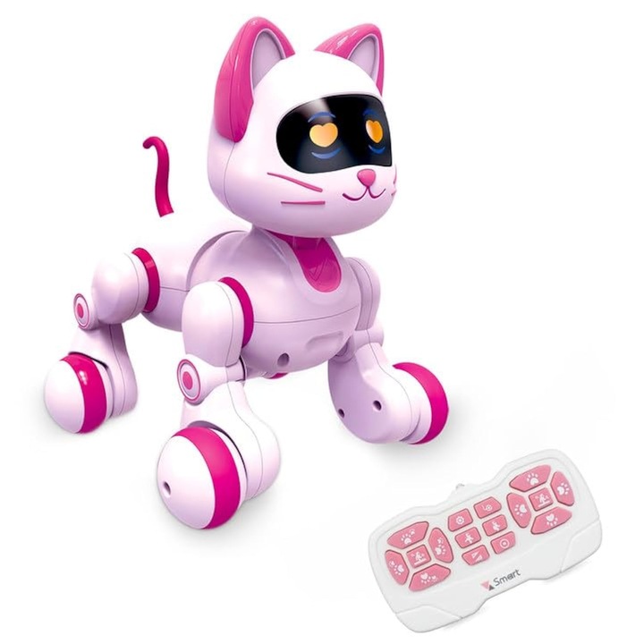 Robot Macska Játék Távirányítóval Gyerekeknek - RC Kaszkadőr Robot Macska Énekkel, Tánccal, Beszéddel, Programozható Intelligens Interaktív Macska Játék Gyerekeknek 3-12 Éves Korig