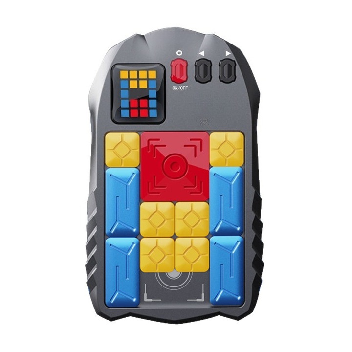 Interaktív Super Slide Konzol, Stresszoldó, 500 rejtvény, Hordozható, Mágneses, Fekete, oktató játékok gyerekeknek csúszó rejtvényekkel, Huarongdao digitális mágneses kiadás