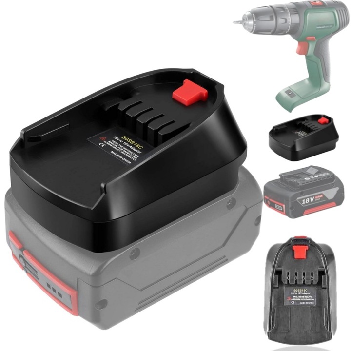 Адаптер за батерии Bosch 18V, съвместим с батерии Bosch Pro GBA 18V, подходящ за електрически инструменти Bosch H&G 18V