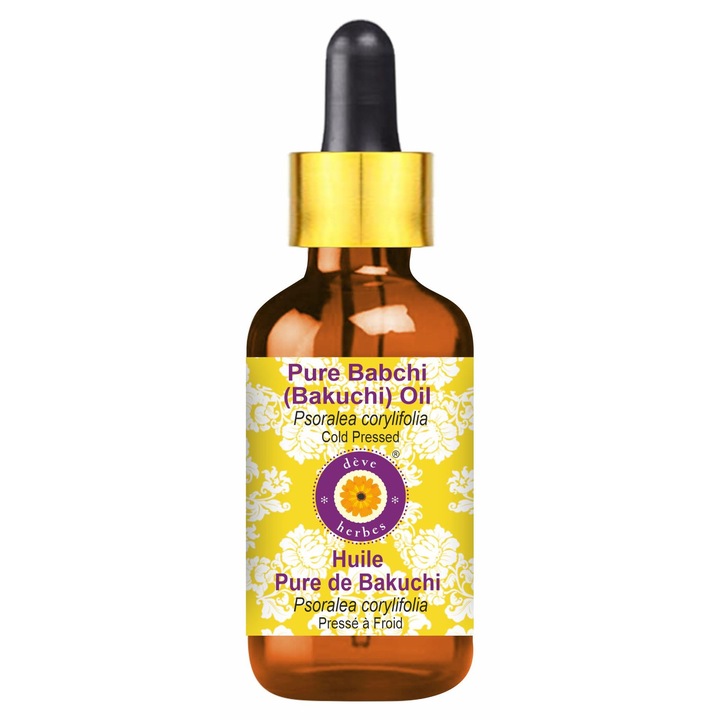 Deve Herbes Babchi Olaj, Természetes, 100 ml, Üveg Pipetta, Hidegen Sajtolt