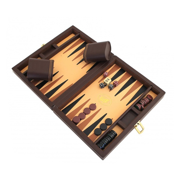Set Magnetic Table Folding Leatherette Backgammon