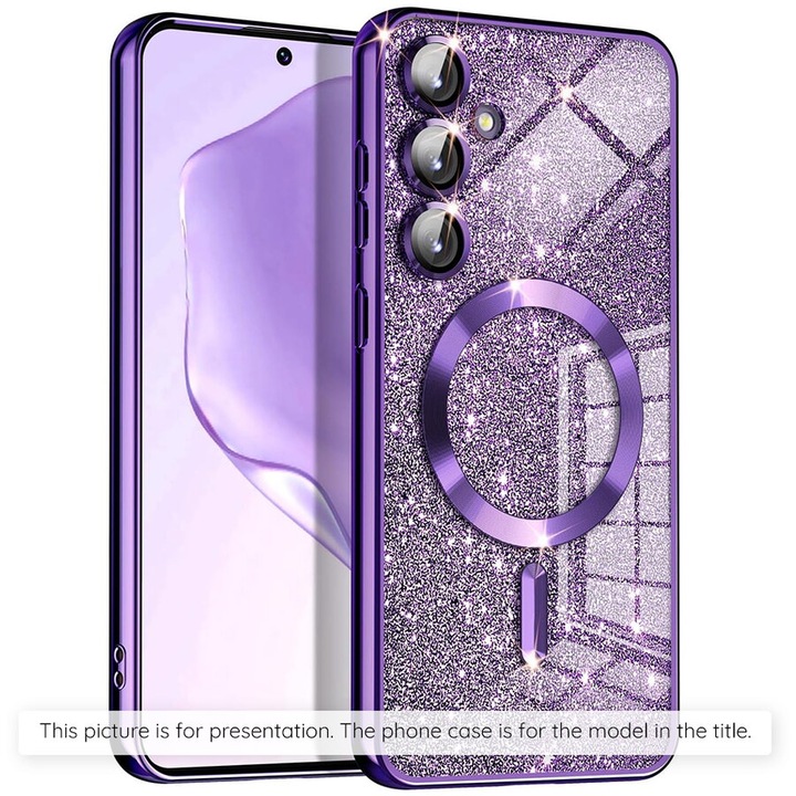 Husa pentru Samsung Galaxy A17 5G / A17 4G - Techsuit Luxury Glitter MagSafe - Deep Purple