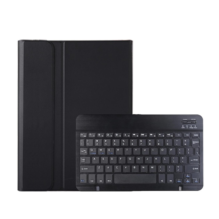 Husa cu tastatura Bluetooth 3.0 pentru Xiaomi Redmi Pad 2 2025, cu suport, tastatura detasabila, piele PU, Negru