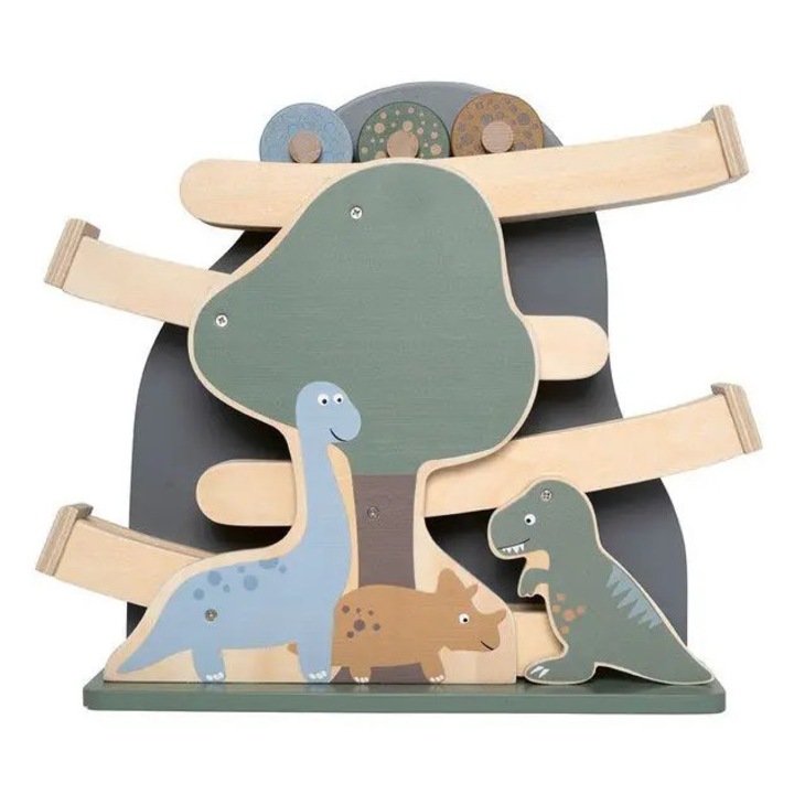 Jabadabado dinoszaurusz golyóscsúszda, interaktív gyermekjáték, többszínű, mérete 30x45cm