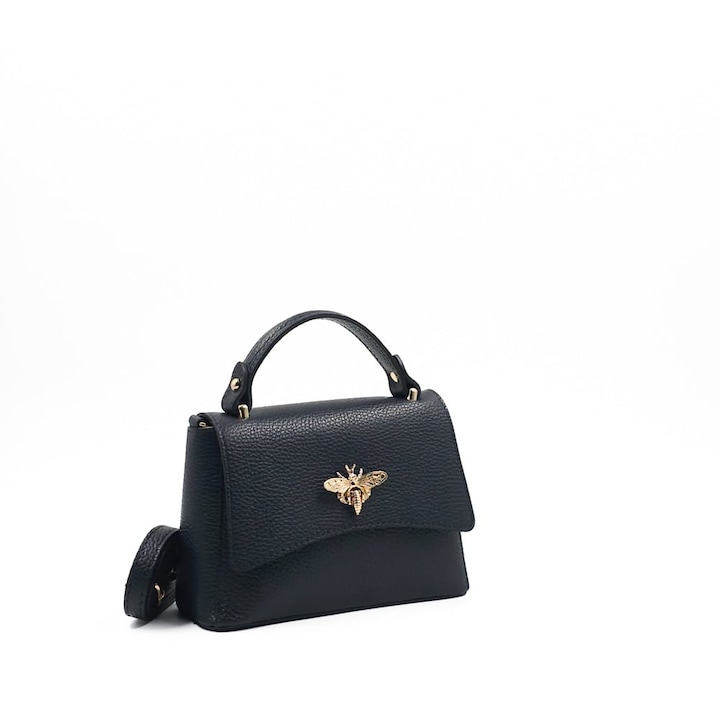 Poseta Piele Kirsti - Bleumarin, Geanta Casual din Piele Naturala, Geanta, Genti