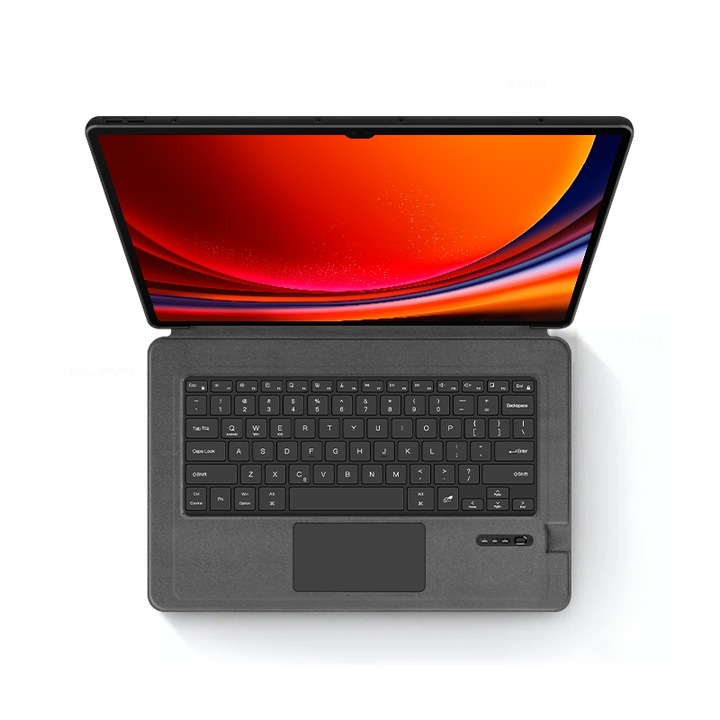 Husa cu tastatura Bluetooth pentru Samsung Galaxy Tab S9 Ultra 14.6-inch X910/X916, cu touchpad, cu suport, Negru