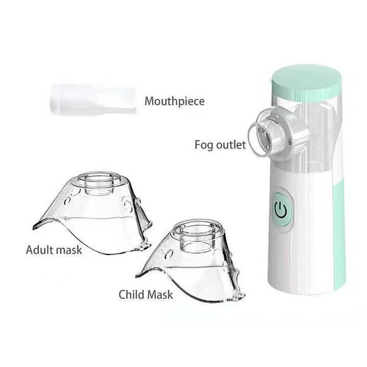 Inhalator nebulizator portabil pentru copii si adulti, Dasoke, verde, 37x38x115mm, capacitate rezervor 113ml