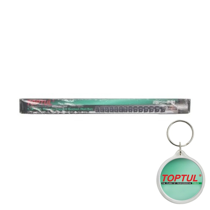 Set tubulare 1/2" (omogen), 14 buc, profil hexagonal, tubulara 6/12-pentru (metric) 8/ 10/ 11/ 12/ 13/ 14/ 15/ 16/ 17/ 18/ 19/ 21/ 22/ 24 mm, pentru desurubare - strangere, Toptul, 1x Breloc