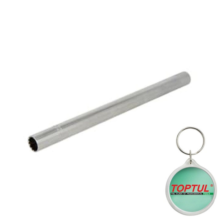 Tubulara 12pentru, tubulara 3/8", pentru bujii, tubulara 6/12-pentru (metric) 14 mm, lungime 250mm, final oglinda, Toptul, 1x Breloc
