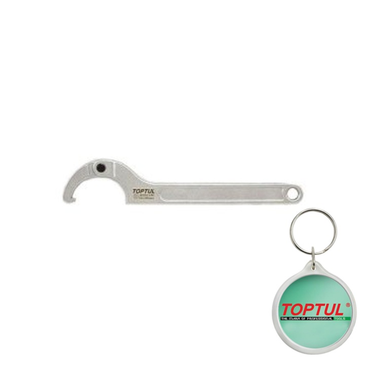 Cheie reglabil, carlig, pentru inel blocare, flanse si rulmenti, raza marimi 13-35 mm, lungime 170mm, Toptul, 1x Breloc