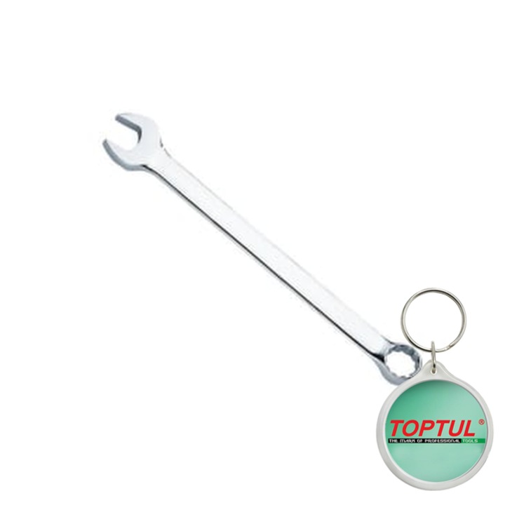 Cheie cleste combinat, drepentru, lung, 24mm, lungime 335 mm, unghi 15°, din otel cromat, Toptul, 1x Breloc