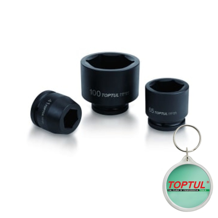 Tubulara impact 1" (25 mm), Hexagonal, tubulara 6/12-pentru (metric) 85 mm, lungime 108 mm, tip B, final negru, pentru desurubare - strangere, Toptul, 1x Breloc