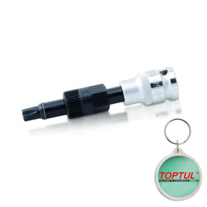 Tubulara TORX, tubulara 1/2", indepartarea scripetelor cu curea in V / pentru alternator, pentru desurubare - strangere, dimensiune cheie E-TORX T50, Toptul, 1x Breloc