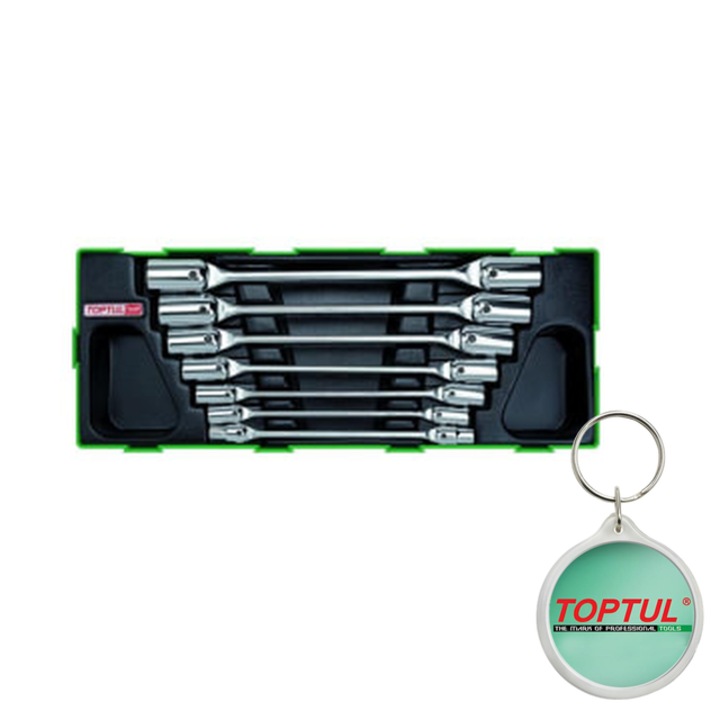 Raft carucior tip insert A1/ plastic, numar piese 7 szt., tip Cheie cu soclu pivotant, dimensiune cartus 143x373mm, Toptul, 1x Breloc