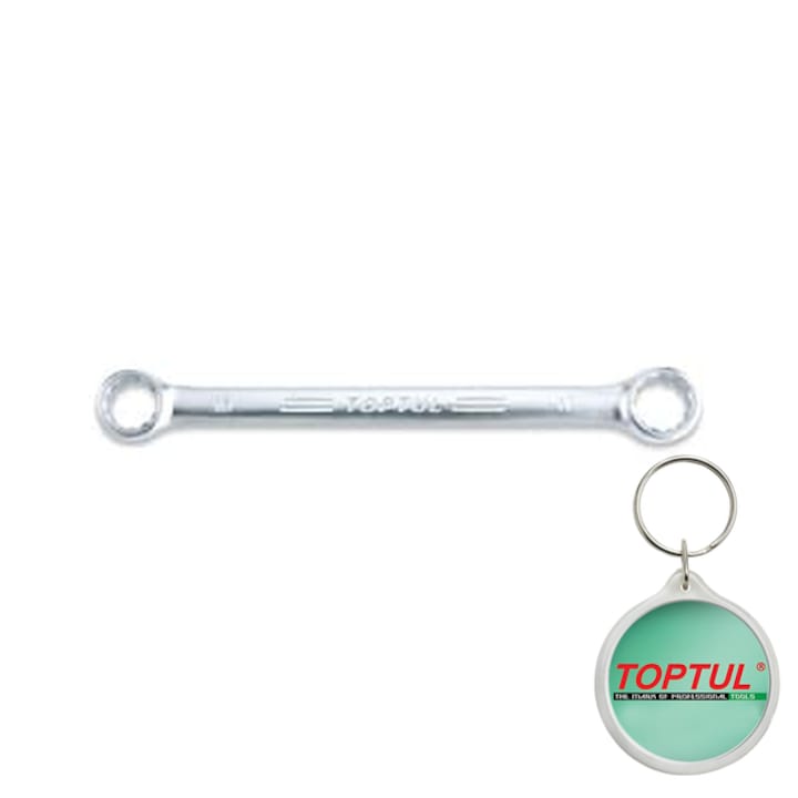 Cheie inelar 12/13, cu doua capete, fixa, marime (descripentruiv) 12x13, lungime 165mm, final satin cromat, Toptul, 1x Breloc