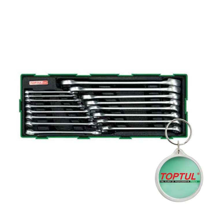 Raft carucior tip insert A1/ plastic, numar piese 16 szt., tip Cheie combinata, dimensiune cartus 143x373mm, Toptul, 1x Breloc