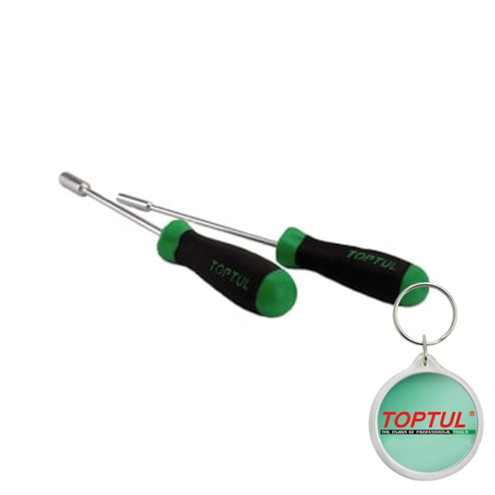 Cheie tubulara cu maner, drepentru Hexagonal, 10 mm, maner impotriva alunecarii / plastic, Toptul, 1x Breloc