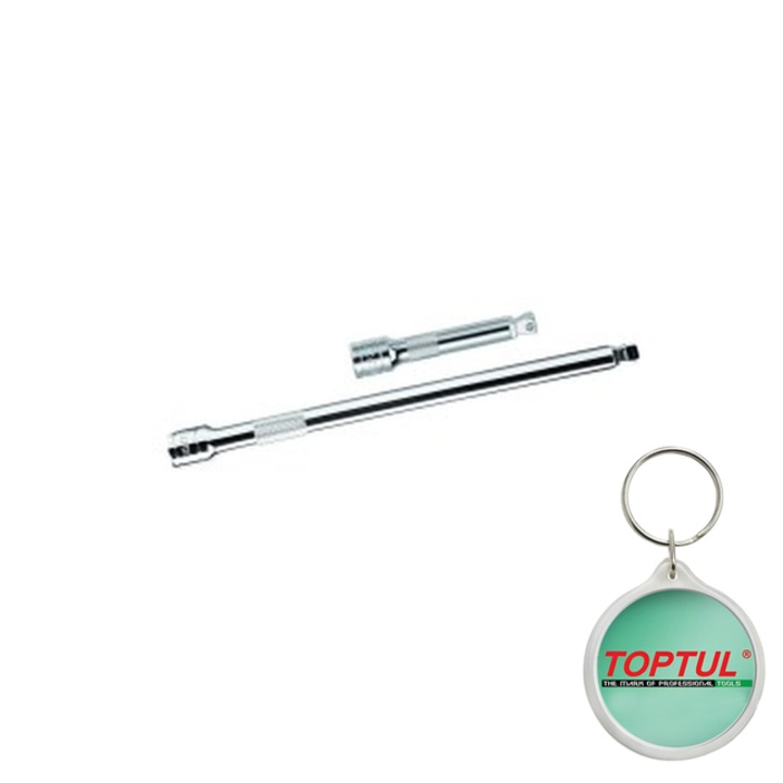 Extensie 1/4" pentru biti / pentru minere / pentru surubelnite / pentru tubulare, profil patrat, cu blocare cu bila / intitulat WOBBLE, lung, Toptul, 1x Breloc