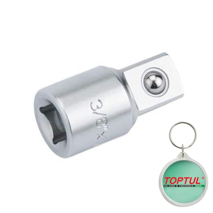 Adapentruor/Reductie ( 3/8" x 1/4" (square), profil patrat, pentru bare de extensie / pentru biti / pentru tubulare, Toptul, 1x Breloc