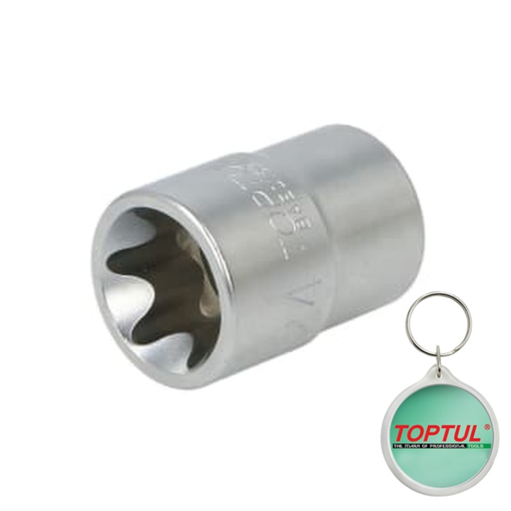 Tubulara 1/2" (12, 5 mm), dimensiune cheie E-TORX E24, tubulara, lungime 38 mm, Toptul, 1x Breloc
