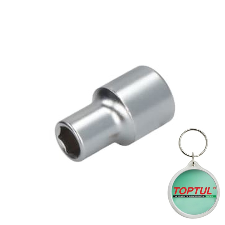 Tubulara 1/2" (12, 5 mm), Hexagonal, tubulara 6/12-pentru (metric) 10 mm, lungime 38 mm, tip A, final oglinda / satin cromat, Toptul, 1x Breloc