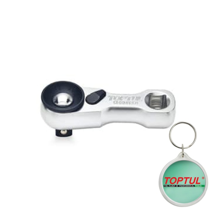 Miner cu clichet, 3/8 inch, numar dinti 72, lungime 75 mm, Toptul, 1x Breloc