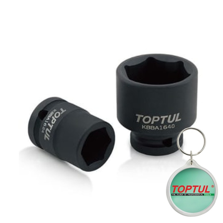 Tubulara impact 1/2" (12, 5 mm), Hexagonal, dimensiune Inch 1 1/8", final negru, Toptul, 1x Breloc
