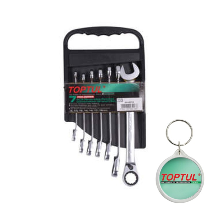 Set de chei combinate, numar piese 7 buc, cheie combinata, 8/10/12/13/14/17/19 mm, Toptul, 1x Breloc