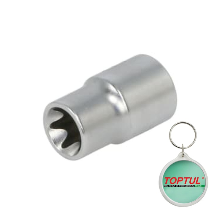 Tubulara 3/8" (10 mm), dimensiune cheie E-TORX E12, tubulara, lungime 28 mm, Toptul, 1x Breloc