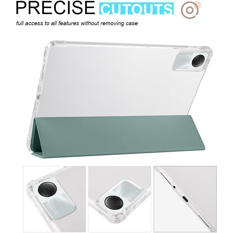Husa Sigloo pentru tableta Honor Pad X9A, – Slim, Spate transparent, Suport Stylus, Tri-Fold Magnetic, Piele Ecologica, – Verde