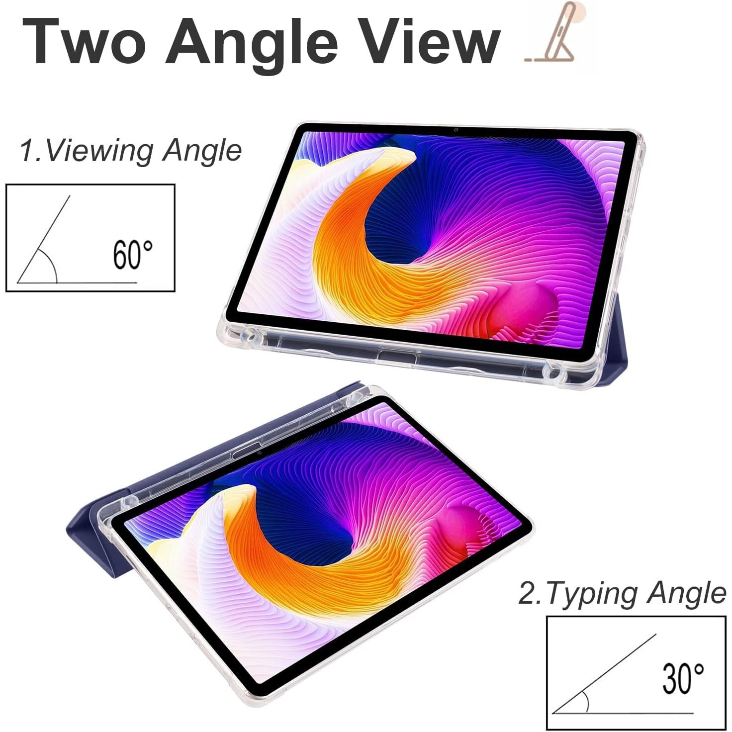 Husa Sigloo pentru tabletă Honor Pad X8A, spate transparent, slim, albastru