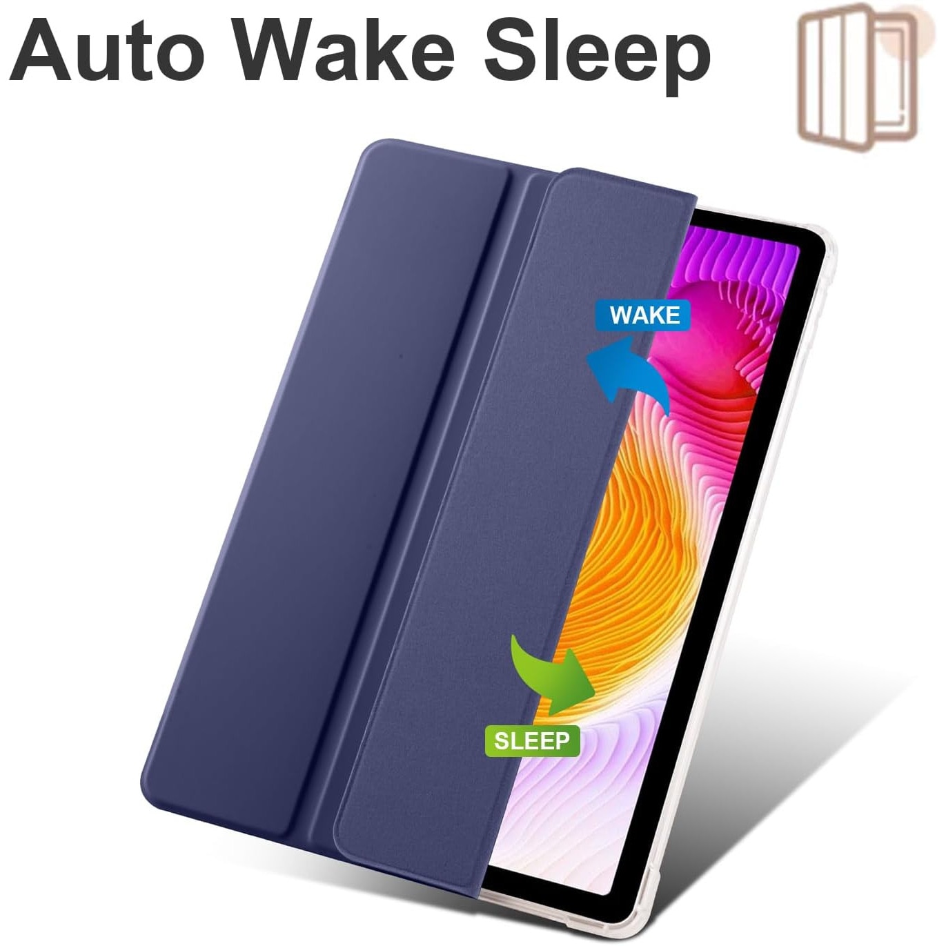 Husa Sigloo pentru tabletă Honor Pad X8A, spate transparent, slim, albastru