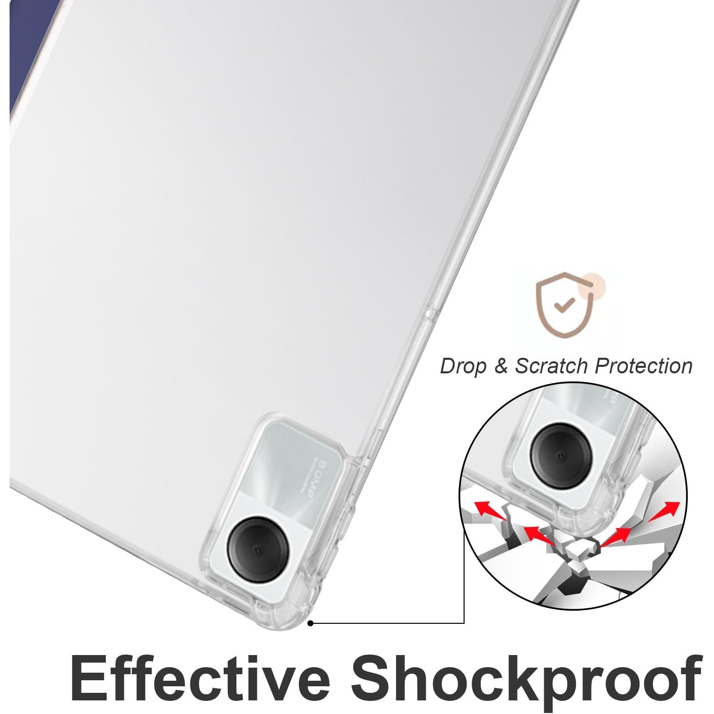 Husa Sigloo pentru tabletă Honor Pad X8A, spate transparent, slim, albastru