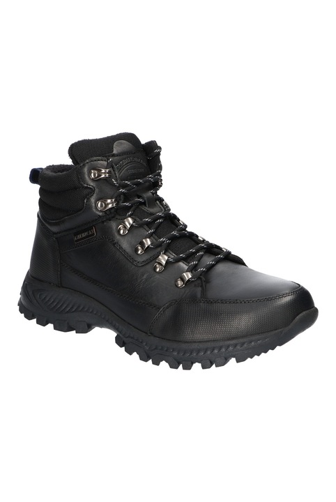 Férfi téli bakancs, American Club, Cy129, Valódi bőr, Fűzős, Túrázáshoz, Polár bélésű, Alkalmi, Fekete