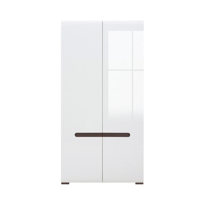 Dulap Living Azteca 2 Usi SZF2D, 105 x 60 x 210 cm, Culoare Alb Lucios