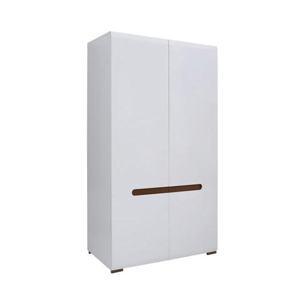 Dulap Living Azteca 2 Usi SZF2D, 105 x 60 x 210 cm, Culoare Alb Lucios ...