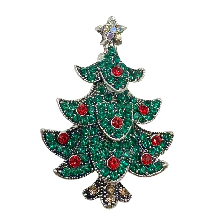 Brosa Craciun, Verde/Argintiu