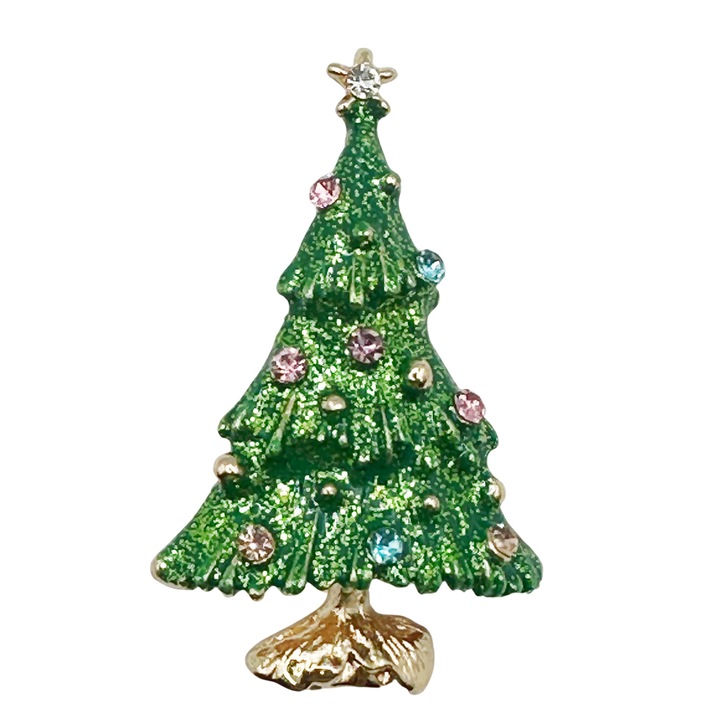 Brosa Craciun, Verde/Auriu