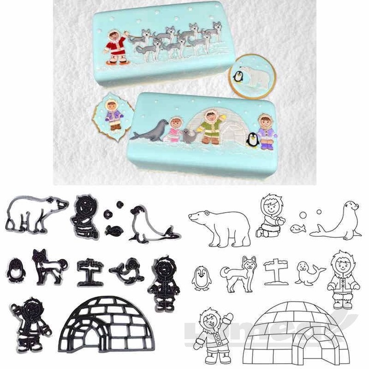 Set decupatoare Iglu, 13 bucati - Patchwork