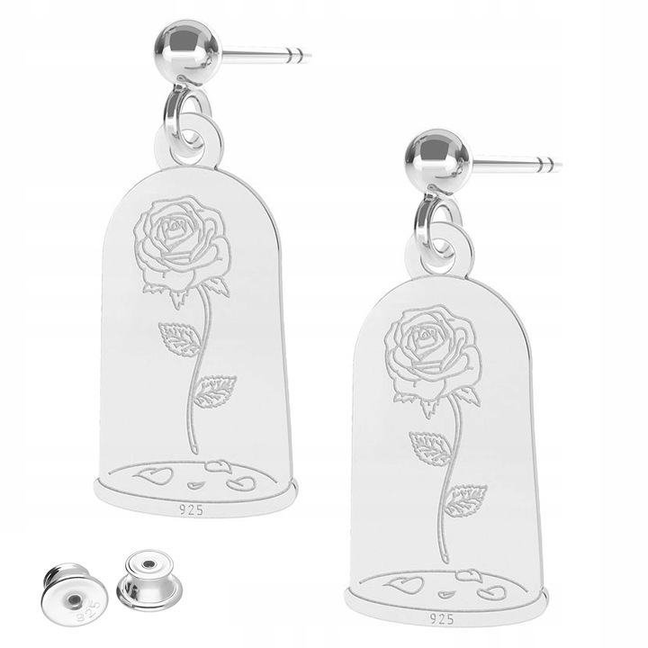 Cercei, Larezo, Flori De Trandafiri, Argint 925, Fara Pietre, Pentru Femei, Cutie Pentru Bijuterii Premium