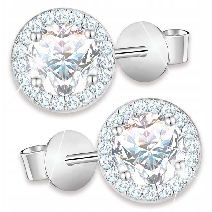 Cercei, Larezo, Cercuri Cu Zirconii, Argint 925, Zirconiu, Pentru Femei, Cutie Pentru Bijuterii Premium, Argintiu