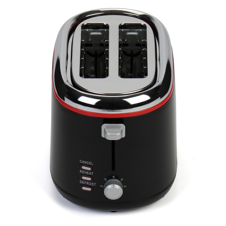 Prajitor de paine Star-Light TEB-850BR, 850W, 2 felii, Grad de rumenire ajustabil, 7 trepte, Functie dezghetare, Negru/Rosu