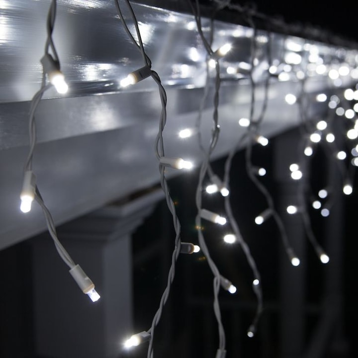 188 LED-es karácsonyi Jégcsap fényfüzér, Hidegfehér