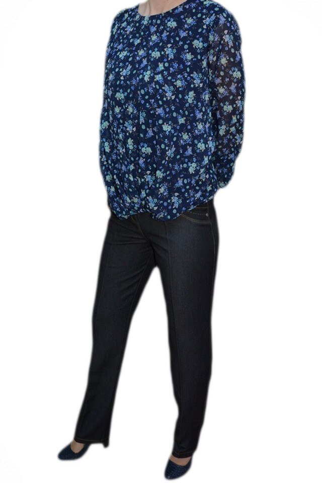 Pantaloni lungi din material usor elastic , D&J Exclusive, Gri