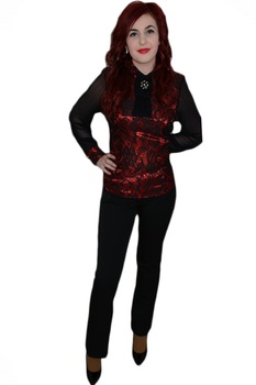 Pantaloni fini, design rafinat de nasturi aplicati , D&J Exclusive, Negru Pantaloni fini, design rafinat de nasturi aplicati , D&J Exclusive, Negru