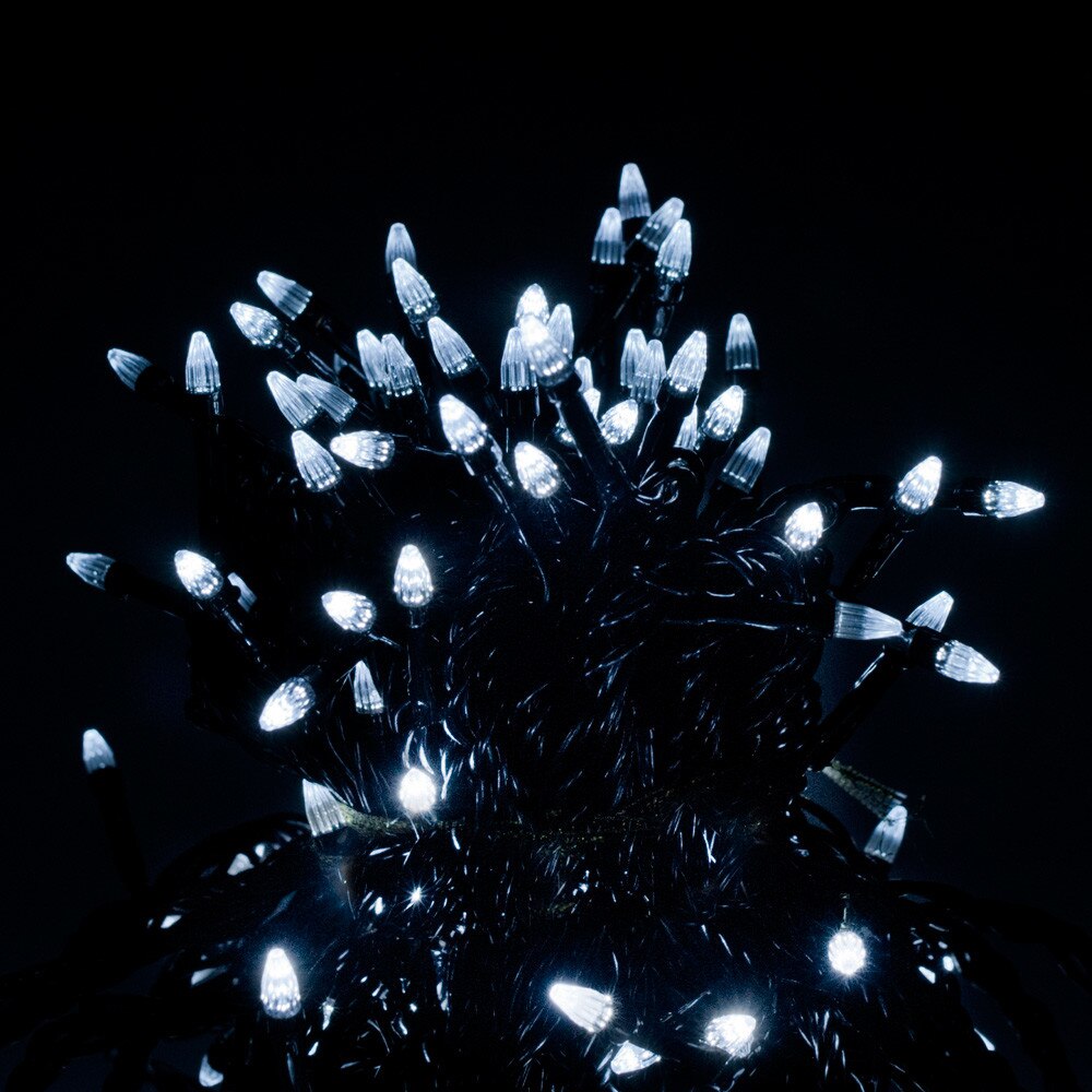 Instalatie 100 LED-uri striate, lumina rece, Holly, 9 m