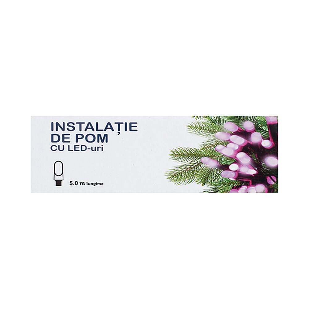 Instalatie 40 LED-uri statice Holly, albastru, 5 m
