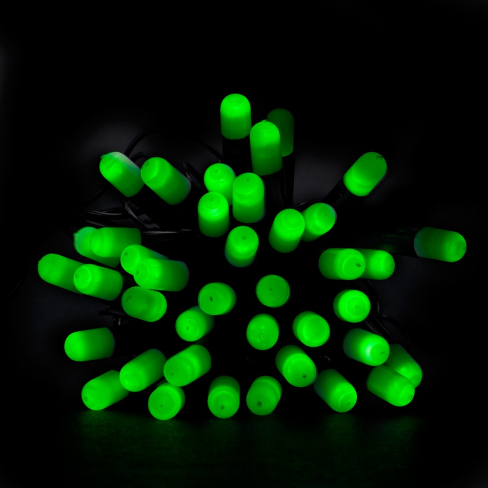 Instalatie 40 LED-uri statice Holly, verde, 5 m